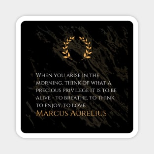 Marcus Aurelius's Morning Reflection: Gratitude for the Gift of Life Magnet