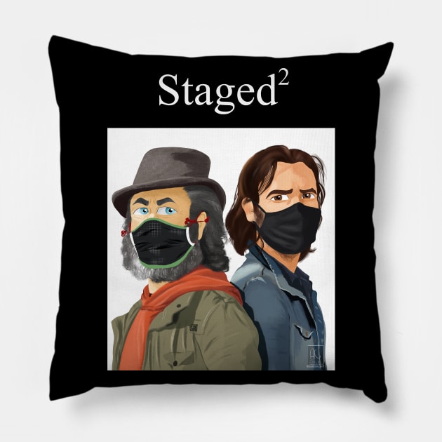 Staged2 - Michael Sheen and David Tennant Pillow by AC Salva