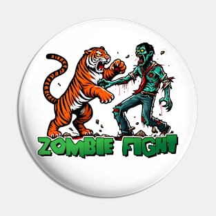 Tiger vs Zombie Fight Pin