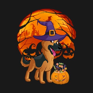 German shepherd pumpkin witch T-Shirt