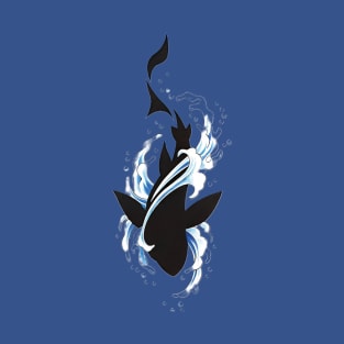 Shark's Brilliance: Silhouette of a Shark with Glimmers of the Sea T-Shirt