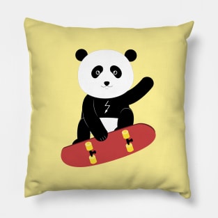 Panda on a skateboard Pillow