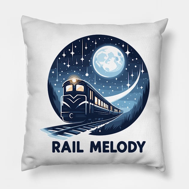 Locomotive, Rail Melody Pillow by Vehicles-Art