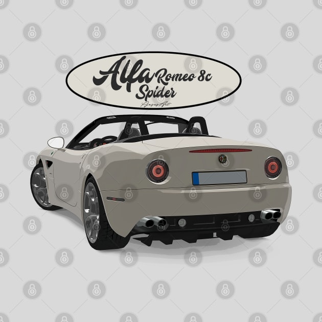 ALFA ROMEO 8C SPIDER White Back by PjesusArt