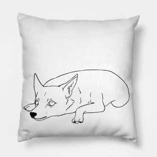 Exhausted Pup (outline) Pillow