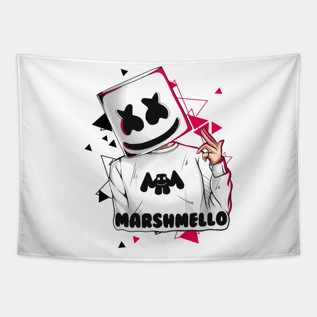 Marshmello | Pink Neon Tapestry by DenielHast