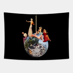 Pin-Up Girl Girls Disco Ball Retro Vintage Tapestry