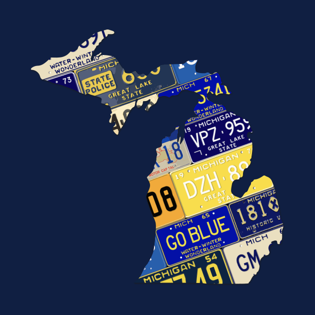 Michigan License Plates - Go Blue by sandekel