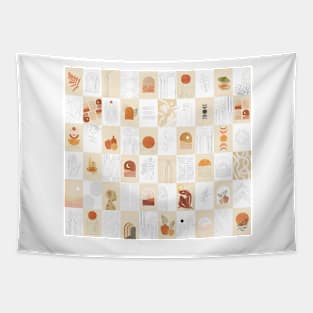 Neutral boho collage set Tapestry