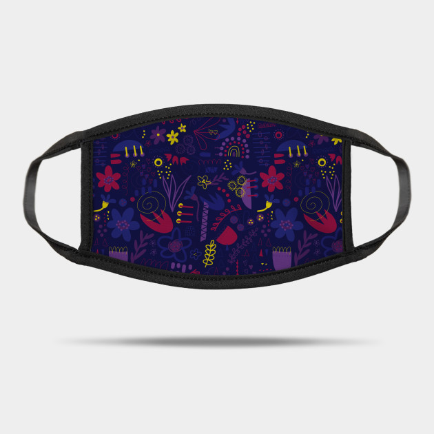 Purple Abstract Doodle Flowers Purple Abstract Doodle Flowers Mask Teepublic