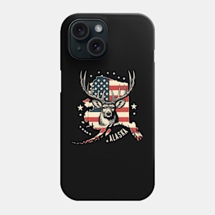 Deer Hunting American Flag Hunter Alaska Vintage Phone Case