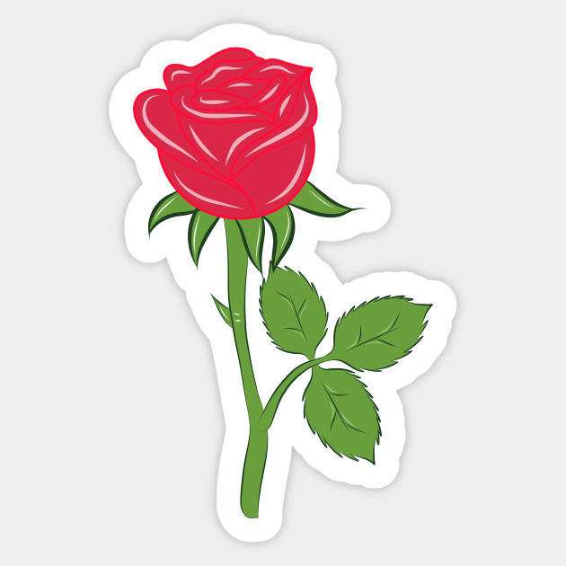 Red rose - Red Rose - Sticker | TeePublic