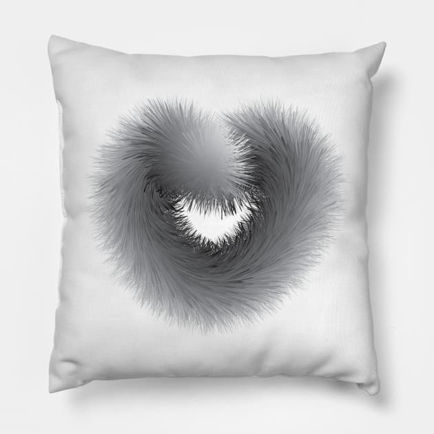 Beautiful Black And White Love With Fur Pillow by Steady Eyes