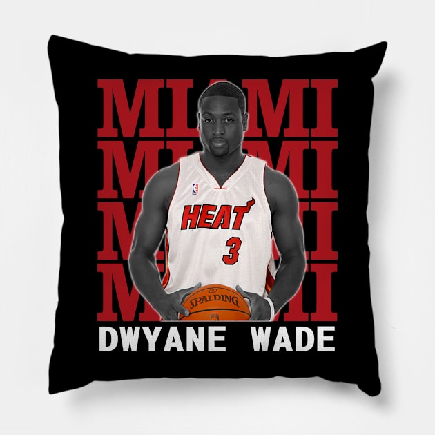 Miami Heat Dwyane Wade Pillow by Thejockandnerd