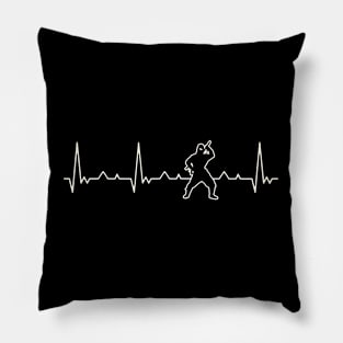 Ninja Pose. Heart. Love. EKG. Pulse. Beat. Pillow