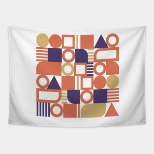 Coral geometric abstract cute Tapestry