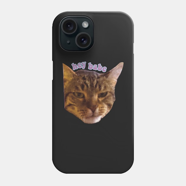 Hey babe tabby cat funny meme Phone Case by maoudraw
