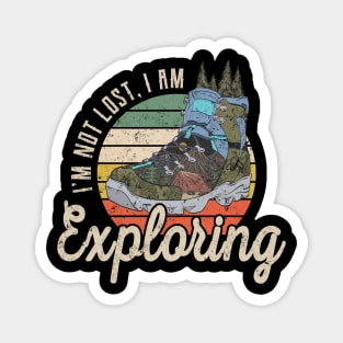 I'm Not Lost, I'm Exploring Camping Hike Vintage Sunset Magnet