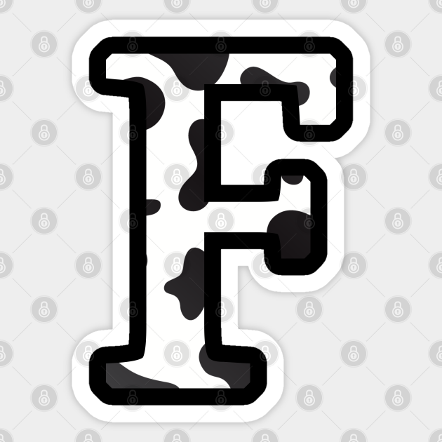 cow letter f cow print cow lovers gift sticker teepublic