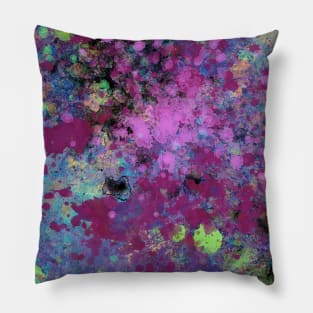 Paint Splatter Neck Gator Green and Purple Paint Splatters Pillow