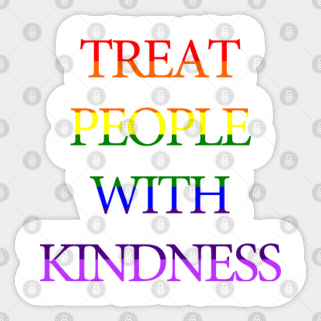 Tpwk Harry Styles Rainbow Treat People With Kindness Sticker Teepublic Uk