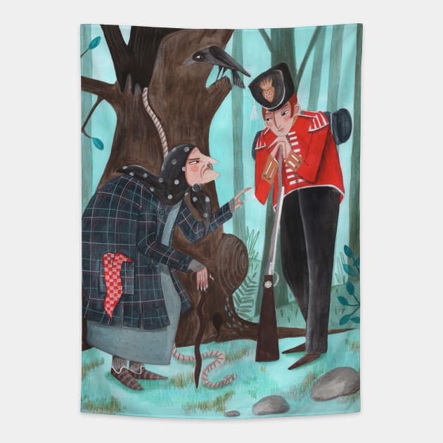 Kids Fairytale Folktale The Tinder box Tapestry by CarolineBMuller