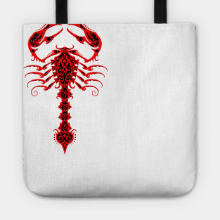 Red and Black Tribal Scorpion Tote