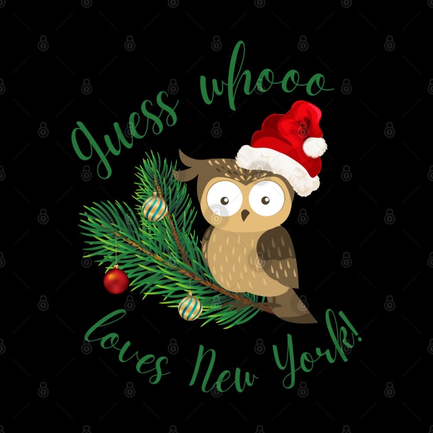 Rockefeller the Owl Guess Whooo Loves New York Christmas by MalibuSun