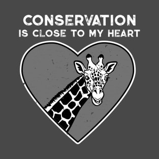 Giraffe Conservation Heart T-Shirt