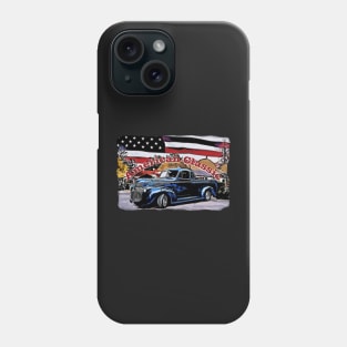 Cartoon Classic Old American Truck with American Flag Phone Case