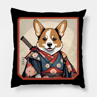 Samurai corgi Pillow