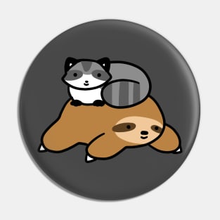 Sloth and Raccoon Pin