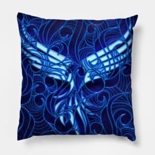 Freedom eagle - 3d design on black Wall Pillow