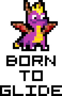 Spyro The Dragon "Born To Glide" 8-Bit Pixel Art Magnet