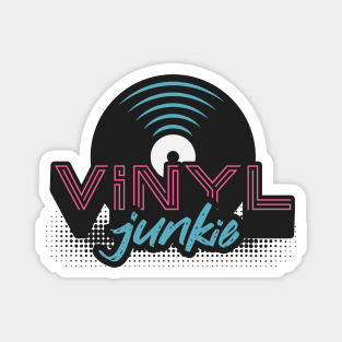 Retro Vinyl Junkie // Vintage Record Collector Magnet