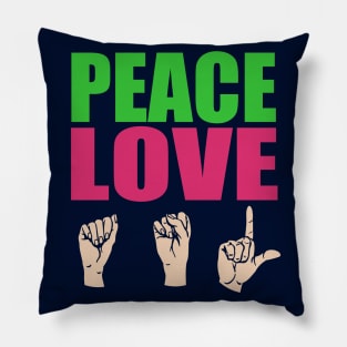 Peace Love ASL Pillow