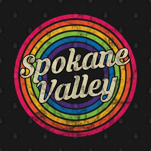 Spokane Valley - Retro Rainbow Faded-Style by MaydenArt