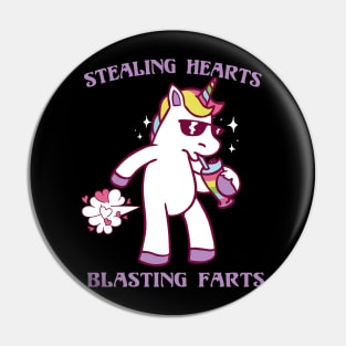 Stealing Hearts and Blasting Farts Unicorn Magic Love Pin