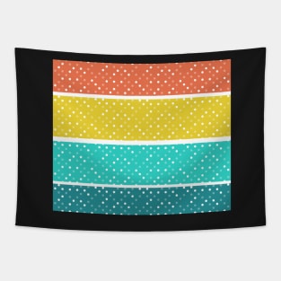 Retro Vintage Yellow Orange Teal White Polka Dots Cute Pattern Tapestry