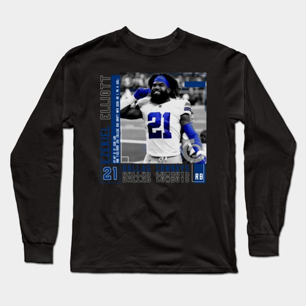 Ezekiel Elliott Football Edit Tapestries Cowboys Long Sleeve T-Shirt