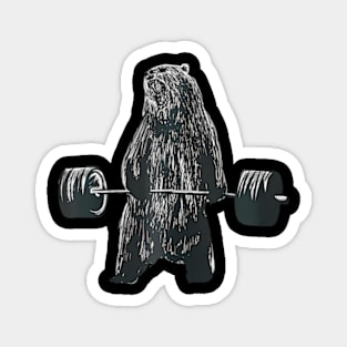 Lifting Motivation Gym Strong Grizzly Bear Magnet