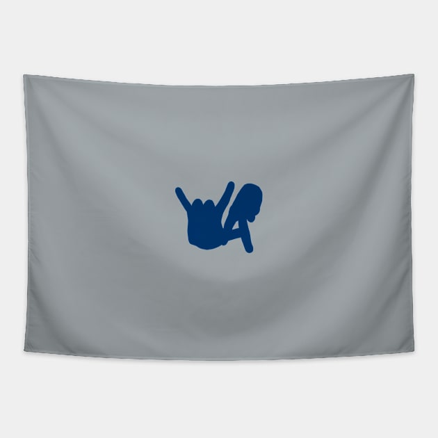 Small LA Rocks Silhouette, Blue Tapestry by Niemand