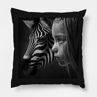 Black and White Series Zebra Friends Pillow