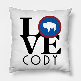 LOVE Cody Wyoming (black text) Pillow