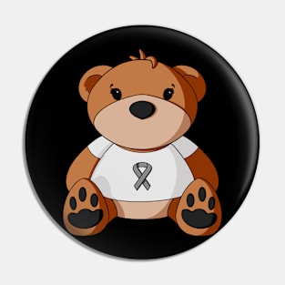 Brain Cancer Awareness Teddy Bear Pin