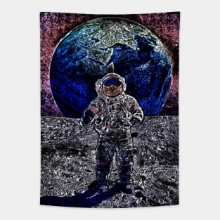 Astronaut on the moon Tapestry