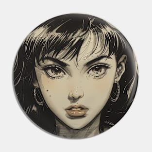 Retro Anime Girl Vintage Pin