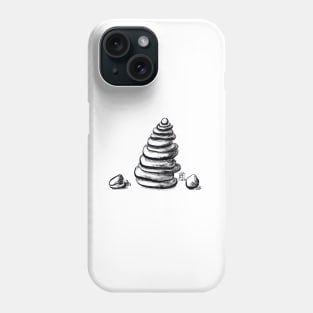 Stacked stones, beach fun, balancing stones Phone Case