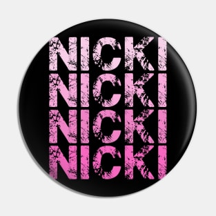 Personalized Name Nicki I Love Nicki Vintage Pin