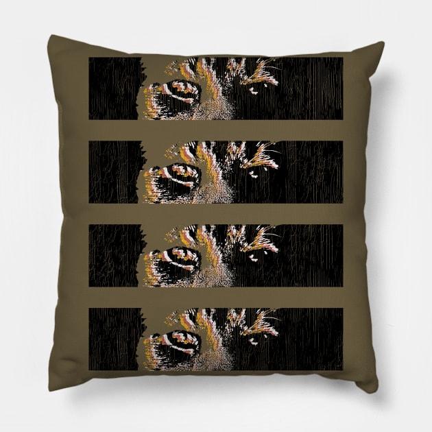 Serious Cat Eyes Pillow by SunGraphicsLab